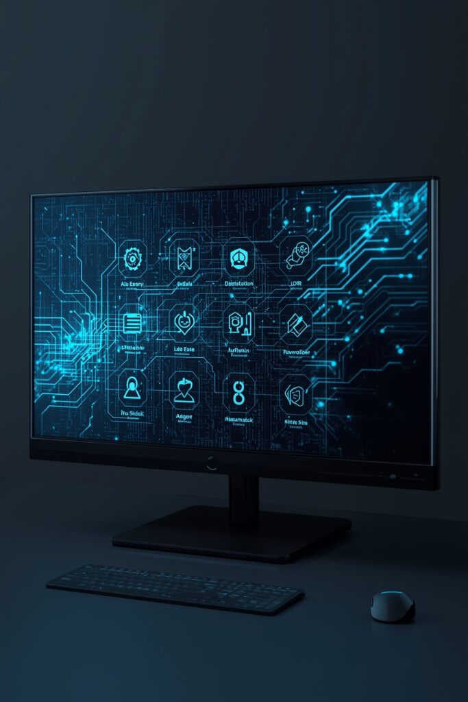 AI chatbot assistant interface displaying automated conversation and natural language processing integration for business website