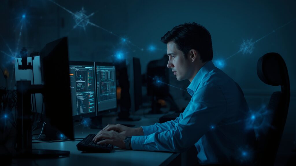 Organized workspace used for building an artificial intelligence project step by step