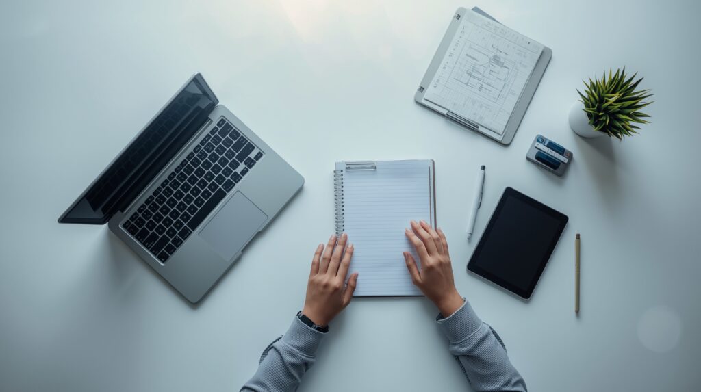 Modern workspace used for developing artificial intelligence projects with industry tools