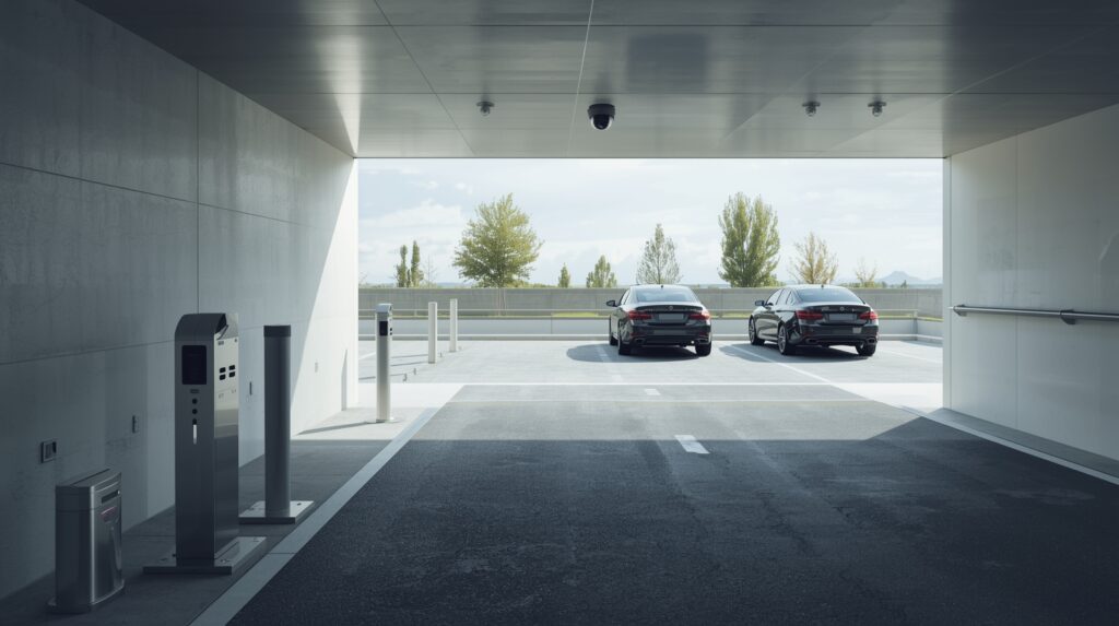 Barrier gate system with RFID reader, ANPR camera, and smart access control features